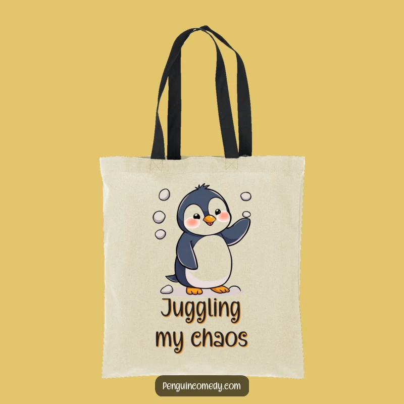 Funny Penguin Juggling Tote Bag - Carry Your Laughs in Style!