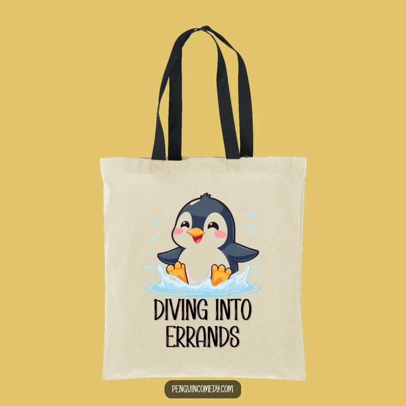 Funny Penguin Splash Tote Bag: Carry Your Fun, Perfect Beach Day Bag!