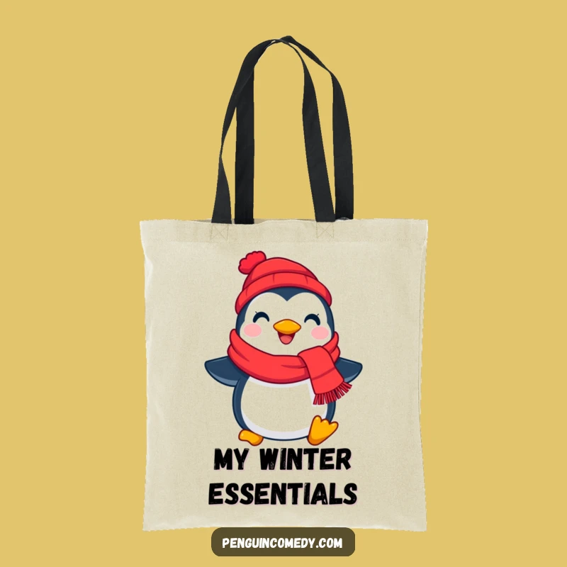 Funny Penguin Scarf Tote Bag: Carry Winter Cheer, Chic & Cute!